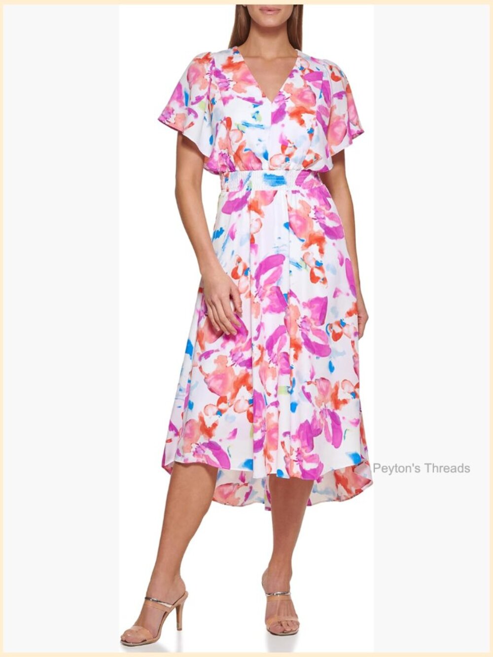 Sleeveless Scuba Crepe Halter Faux Wrap Midi Dress